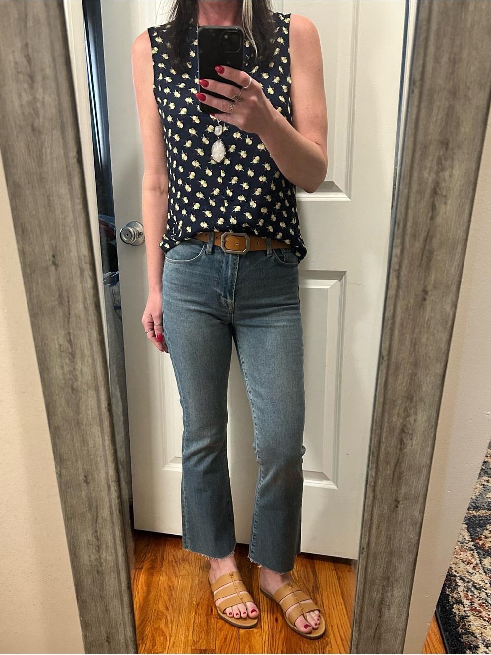 Like New Frame Denim Light Blue Le Super High Crop Mini Boot Jeans